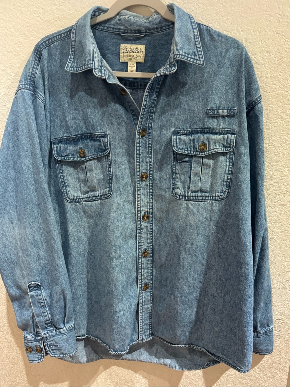 Cabela's Light Blue Denim Button-Up Shirt